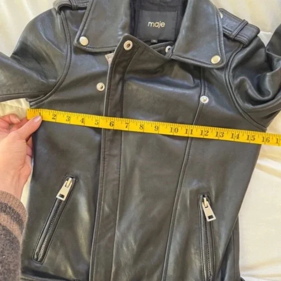 Maje Leather Jacket - Picture 7 of 9